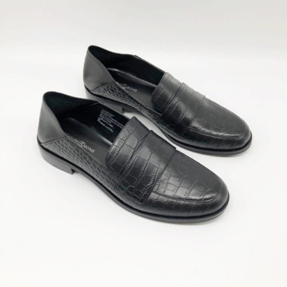 TREASURE & BOND Nox Collapsible Black Croc Loafer - Picture 2 of 7